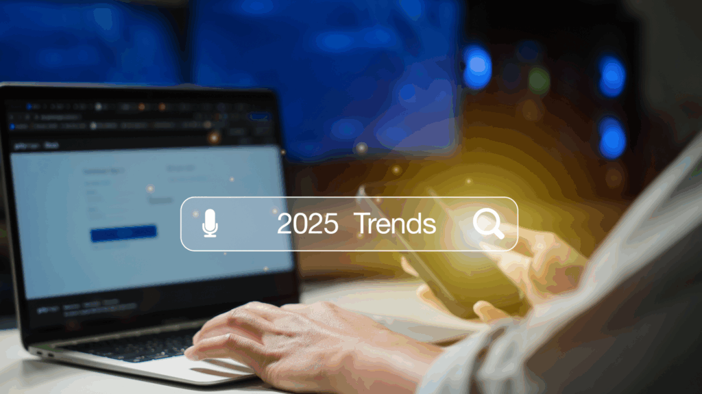 person working in front of computer with 2025 trends