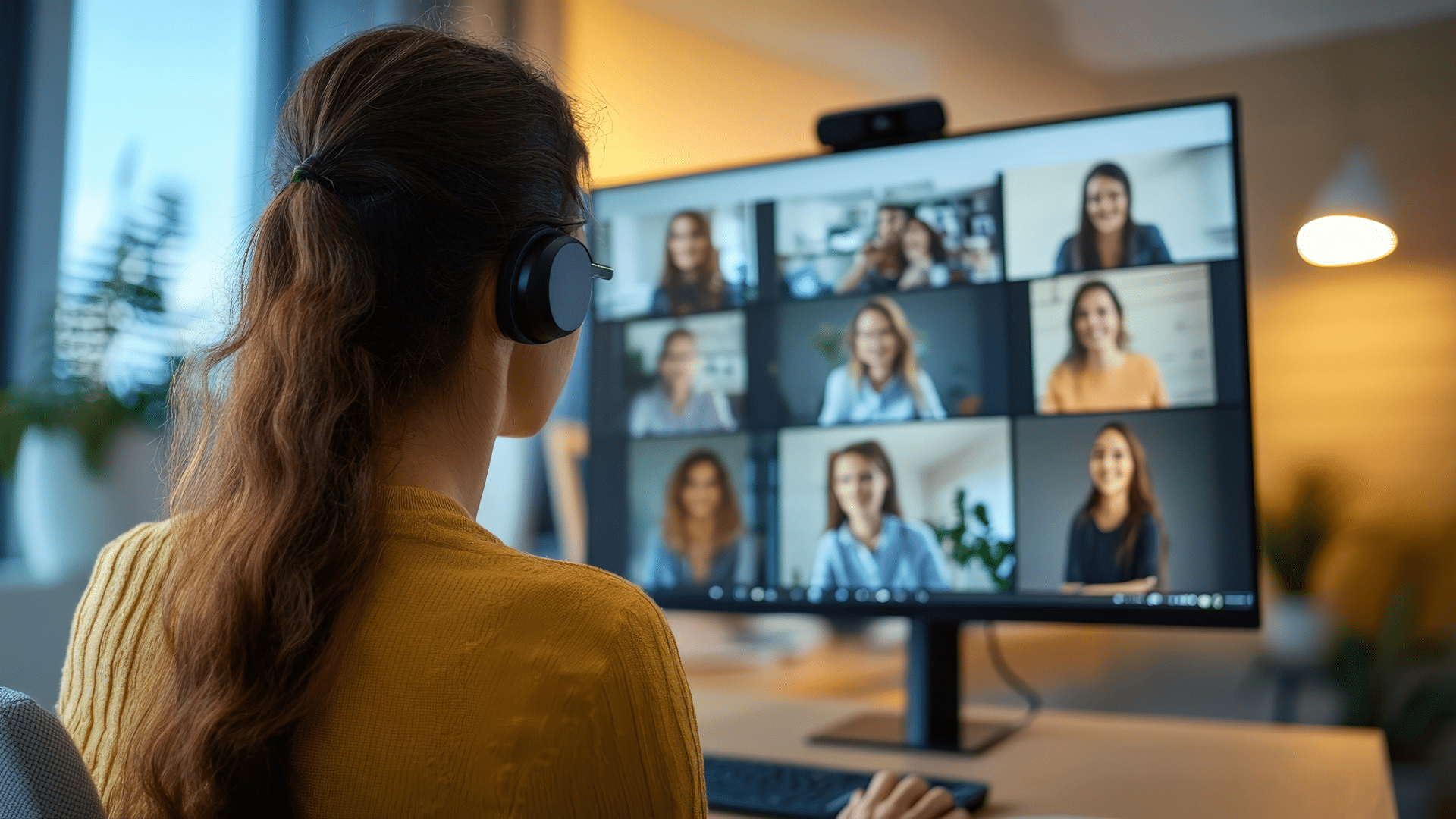 woman on a video call with non-profit team